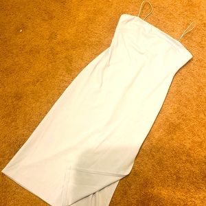 4 Sienna womens light blue bodycon dress Sz M nwot stretch side slit